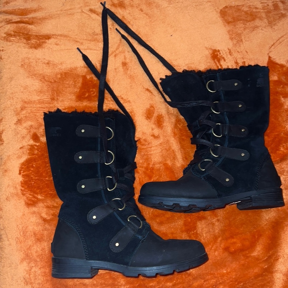 Sorel black high boots, size 7